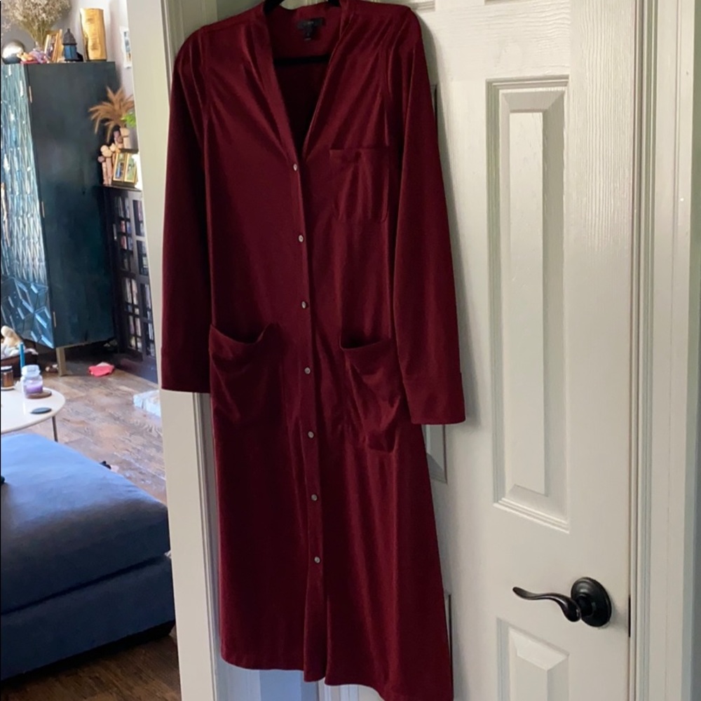 Burgundy wine jcrew long sleeve dress